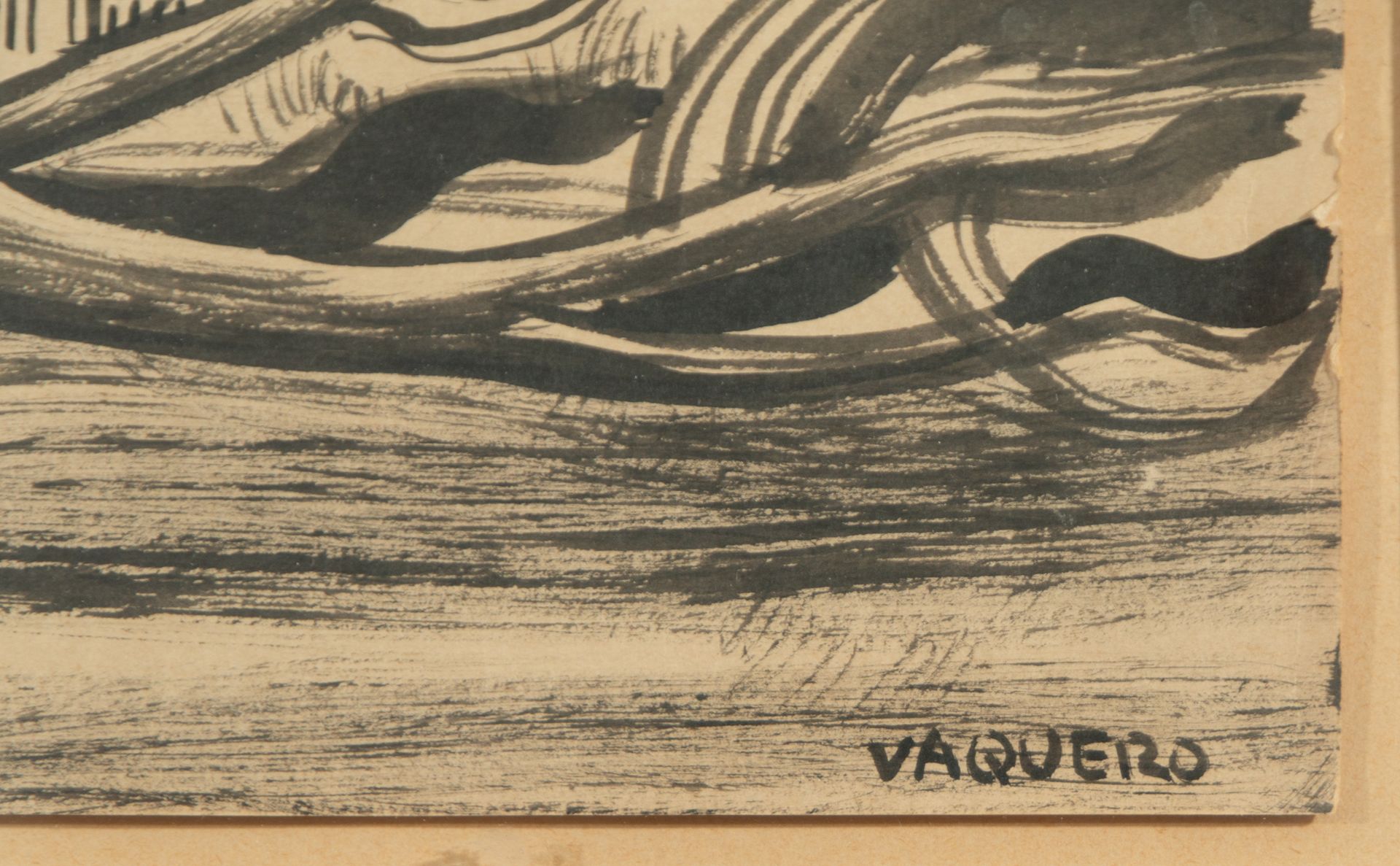 "Interior of a Forest", Drawing on Paper, signed Vaquero (Galician painter), Spanish school of the 2 - Bild 3 aus 4