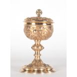 Liturgical Ciborium in Silver Vermeil of Law 925, marks of Córdoba, first half of the 20th century