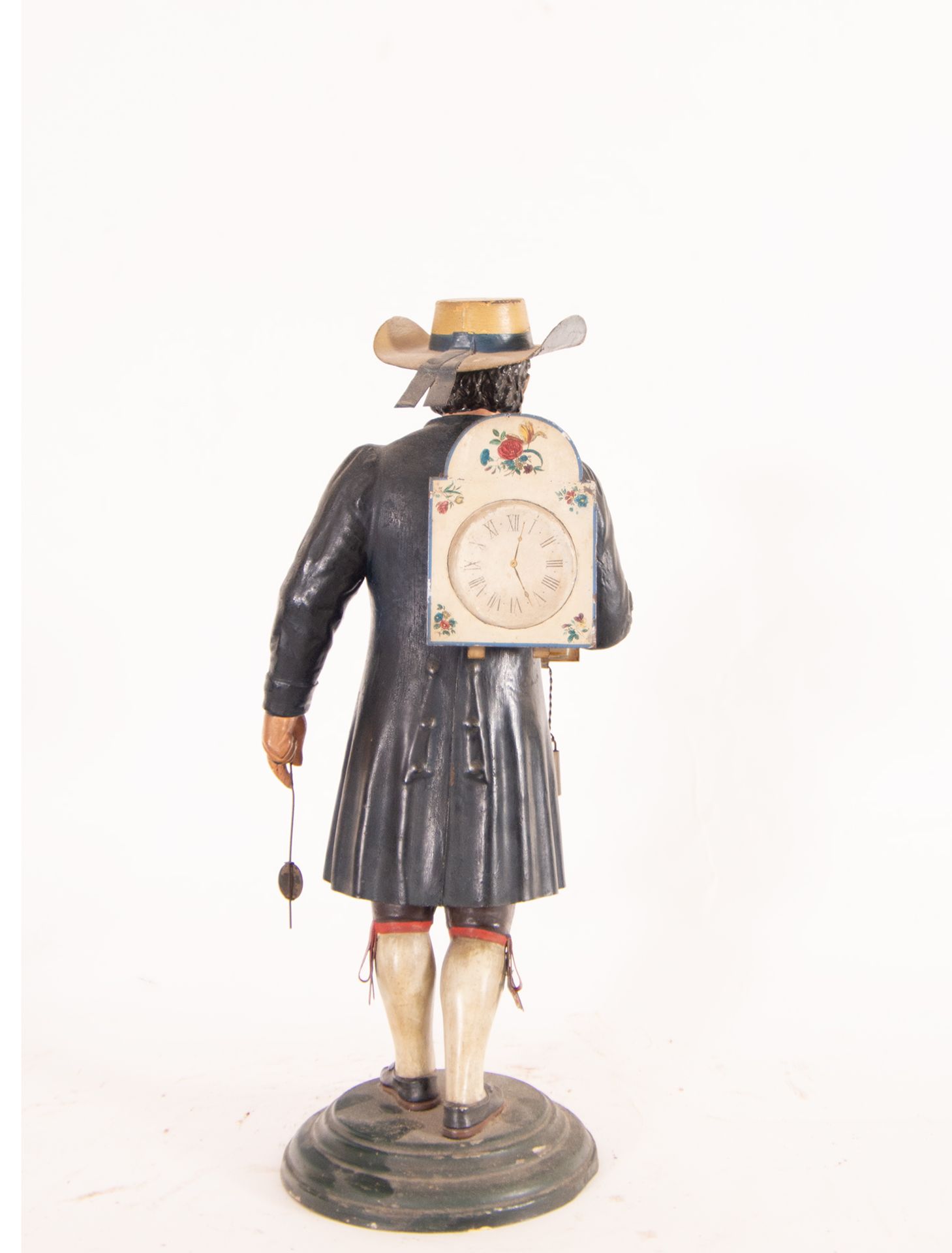 Automaton Clock with Character in polychrome tinplate, Central European school of the early 20th cen - Bild 4 aus 4