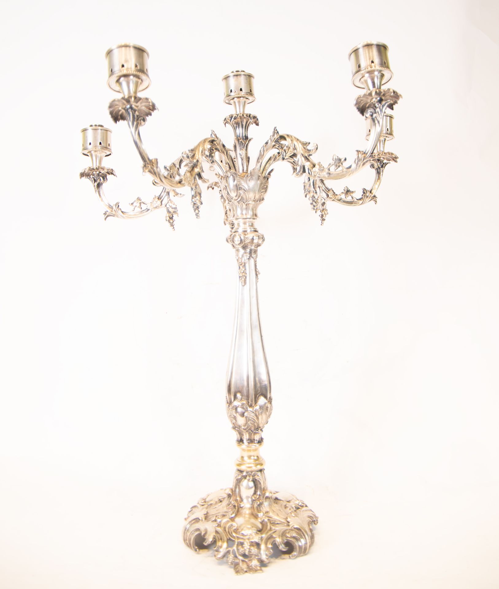 Large Pair of Victorian-style Silver-Gilt Candelabra, 19th century - Image 5 of 7
