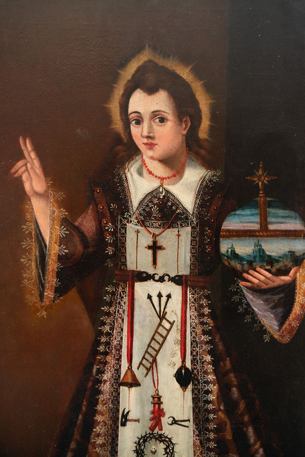 Santo Niño de la Bola, New Spanish colonial school from the 17th century - Image 2 of 7