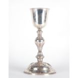 Important Solid Sterling Silver Liturgical Chalice, 19th century, Spain