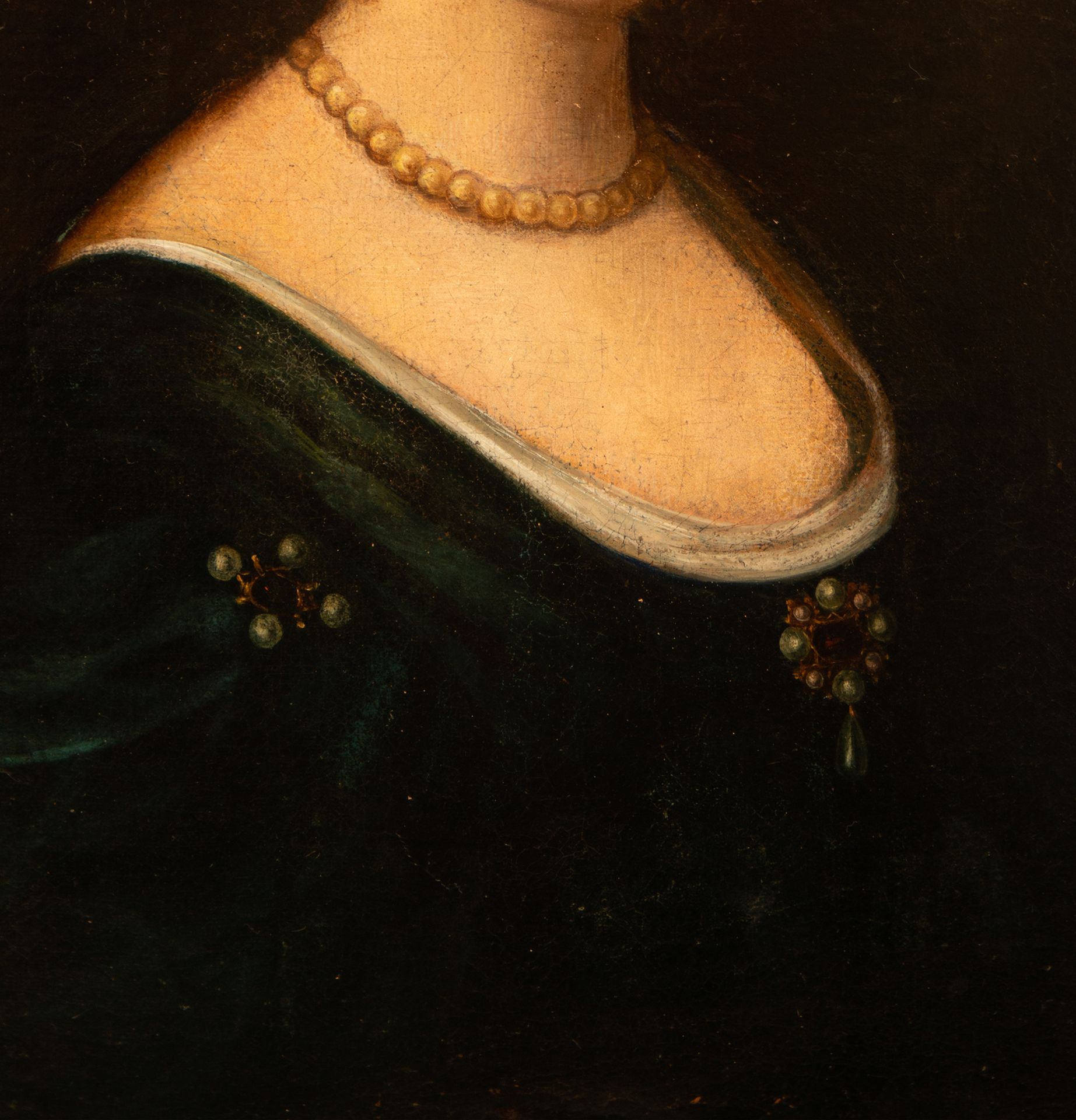 Portrait of a Lady with a Pearl Necklace, Austrian school, 18th century - Image 4 of 5
