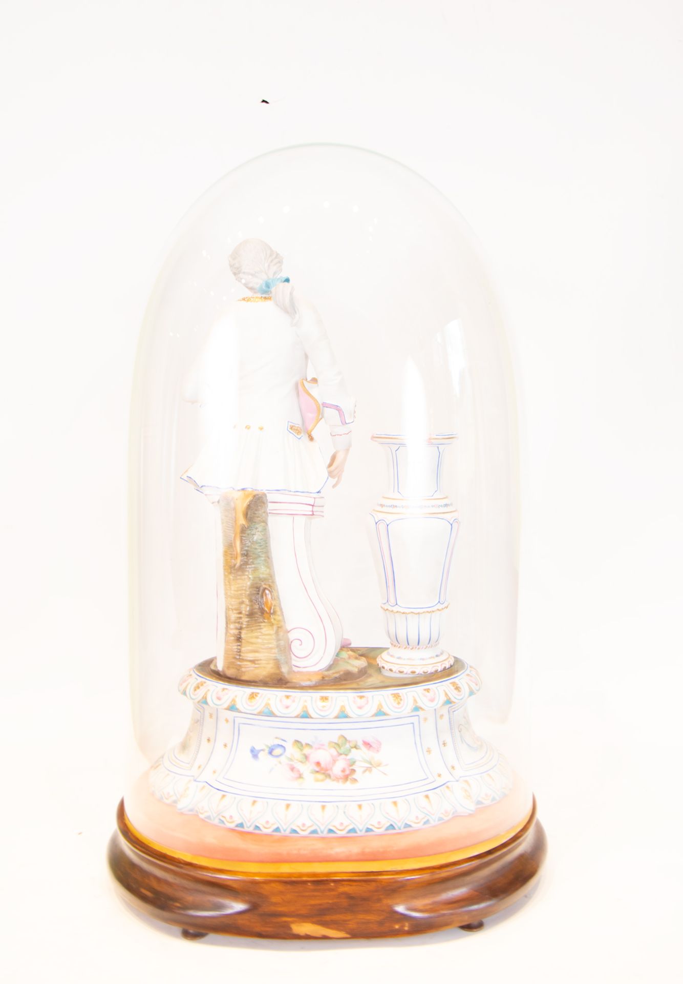 Large Pair of Figures in German Biscuit Porcelain with Crystal lanterns, German school of the 19th c - Image 5 of 9