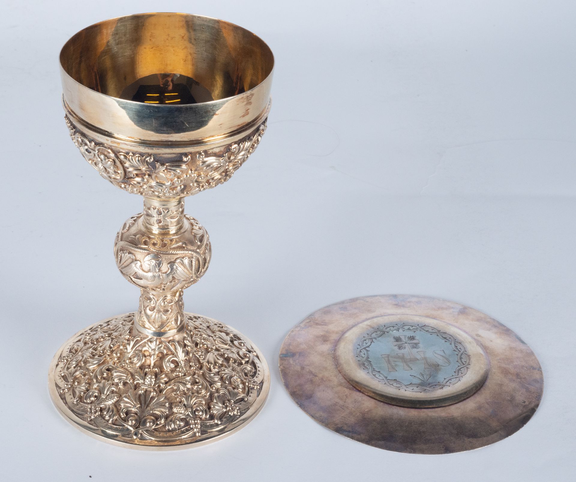 Important Liturgical Chalice in Golden 925 Sterling Silver with Salvilla, marks of Córdoba, peimra h - Image 2 of 6