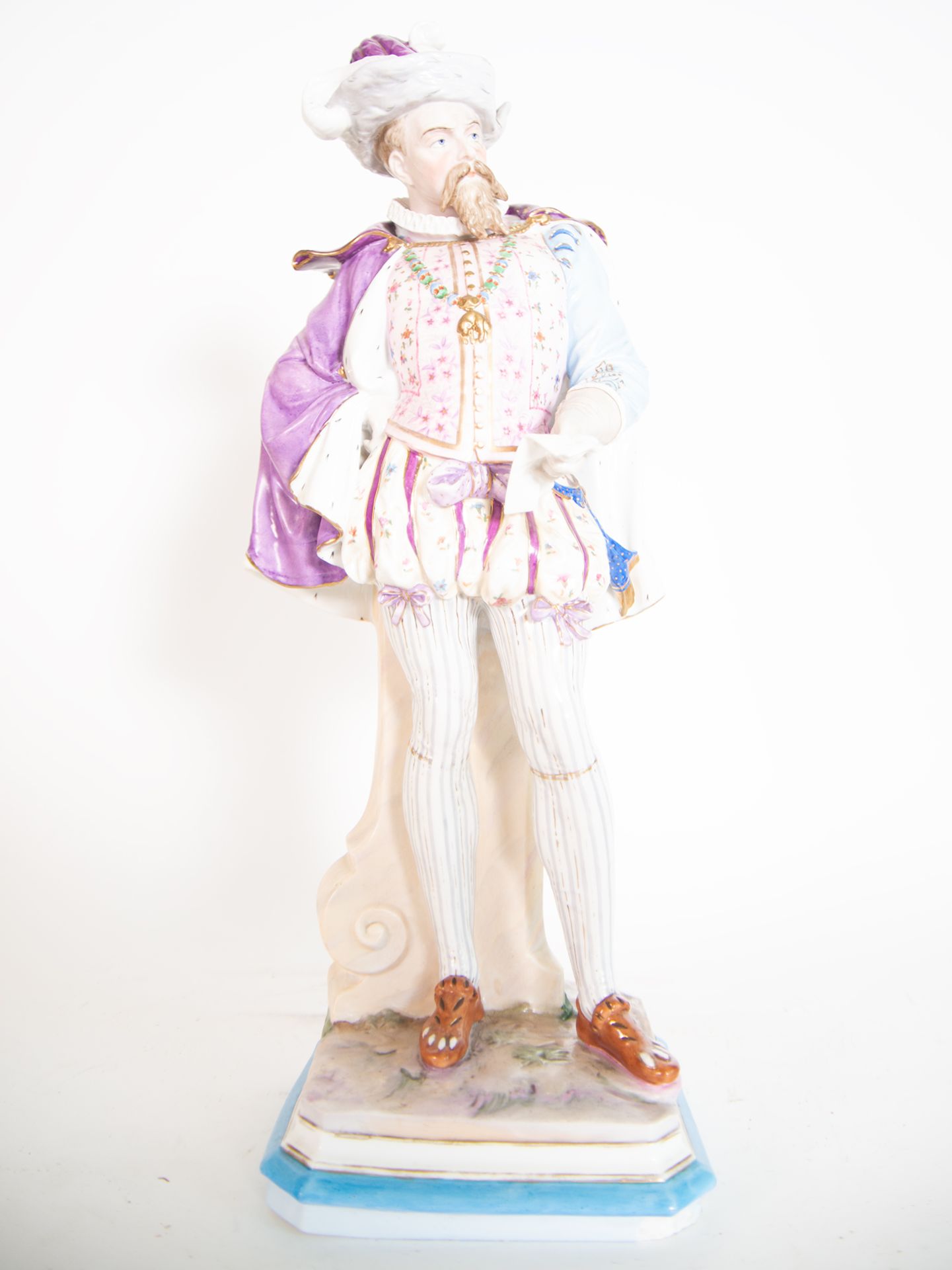 Lady and Gentleman in Polychrome Biscuit Porcelain, Vienna, 19th - 20th centuries - Image 2 of 8