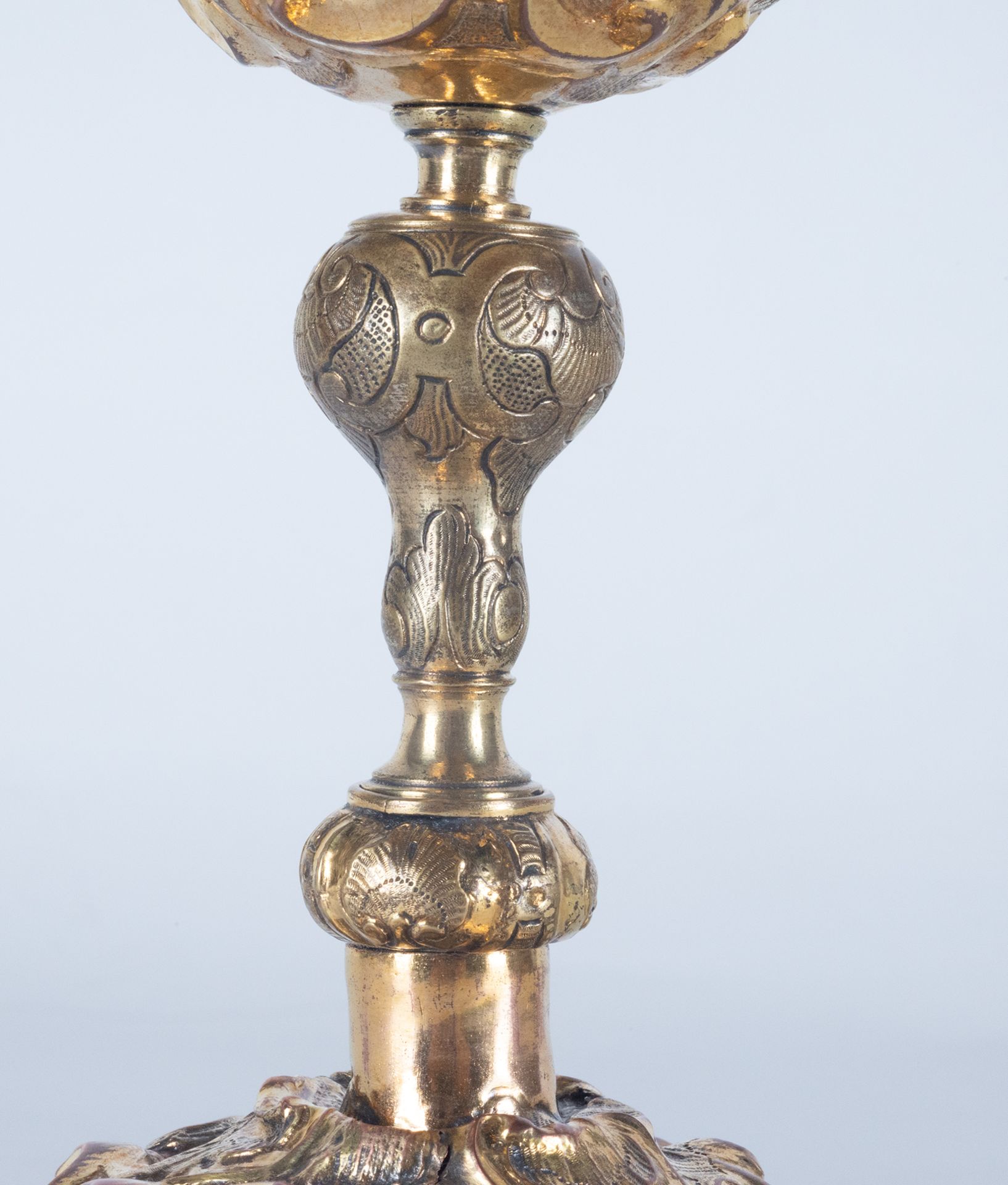 French Baroque Chalice in silver and gilt bronze, Upper cup in silver, France, 18th century - Bild 4 aus 7