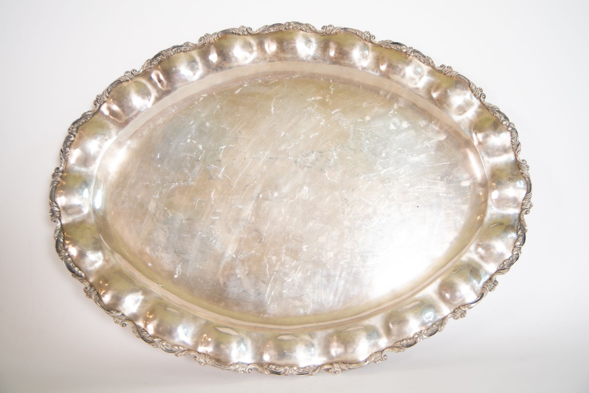Large Sterling Silver Desserts Tray, 19th century French school