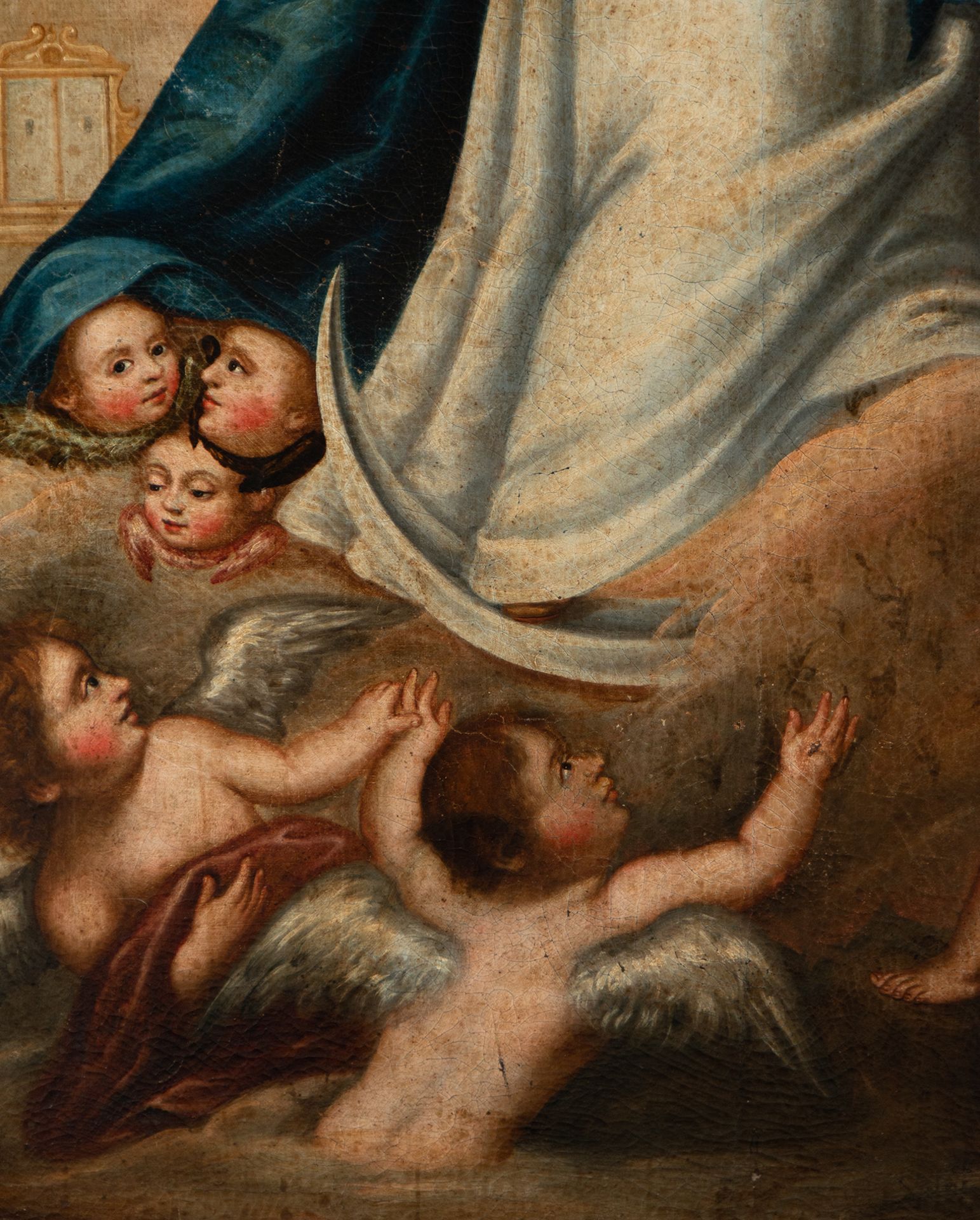 Immaculate Virgin surrounded by Angels, Cuzco school of the 18th century - Image 4 of 6