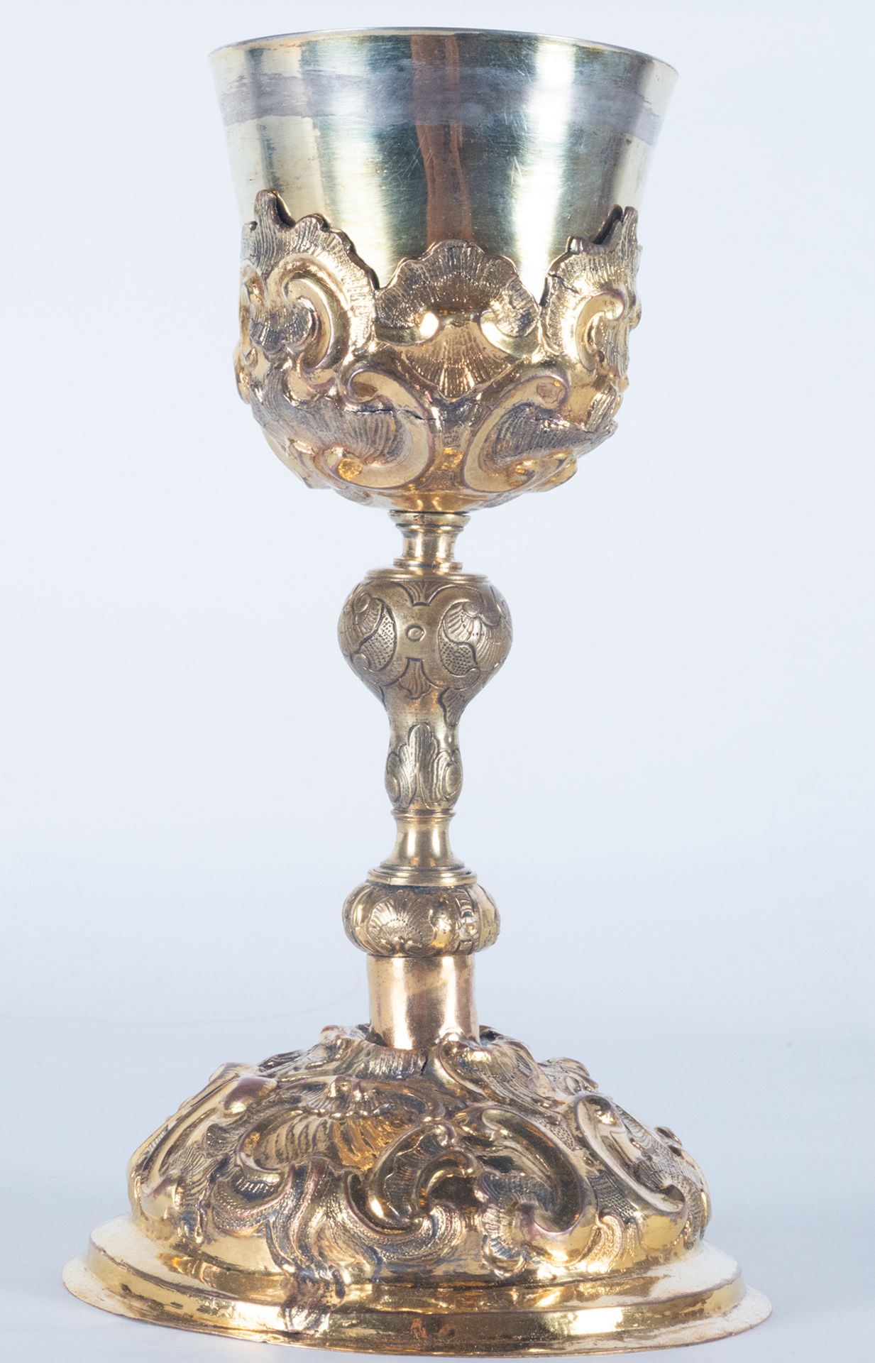 French Baroque Chalice in silver and gilt bronze, Upper cup in silver, France, 18th century - Bild 2 aus 7