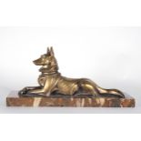 Important Art Deco sculpture of a German Shepherd, signed by Henry Pétrilly (1875-1960), French scho