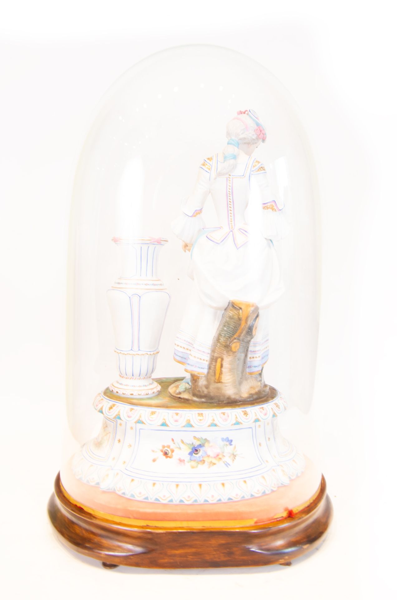 Large Pair of Figures in German Biscuit Porcelain with Crystal lanterns, German school of the 19th c - Image 9 of 9