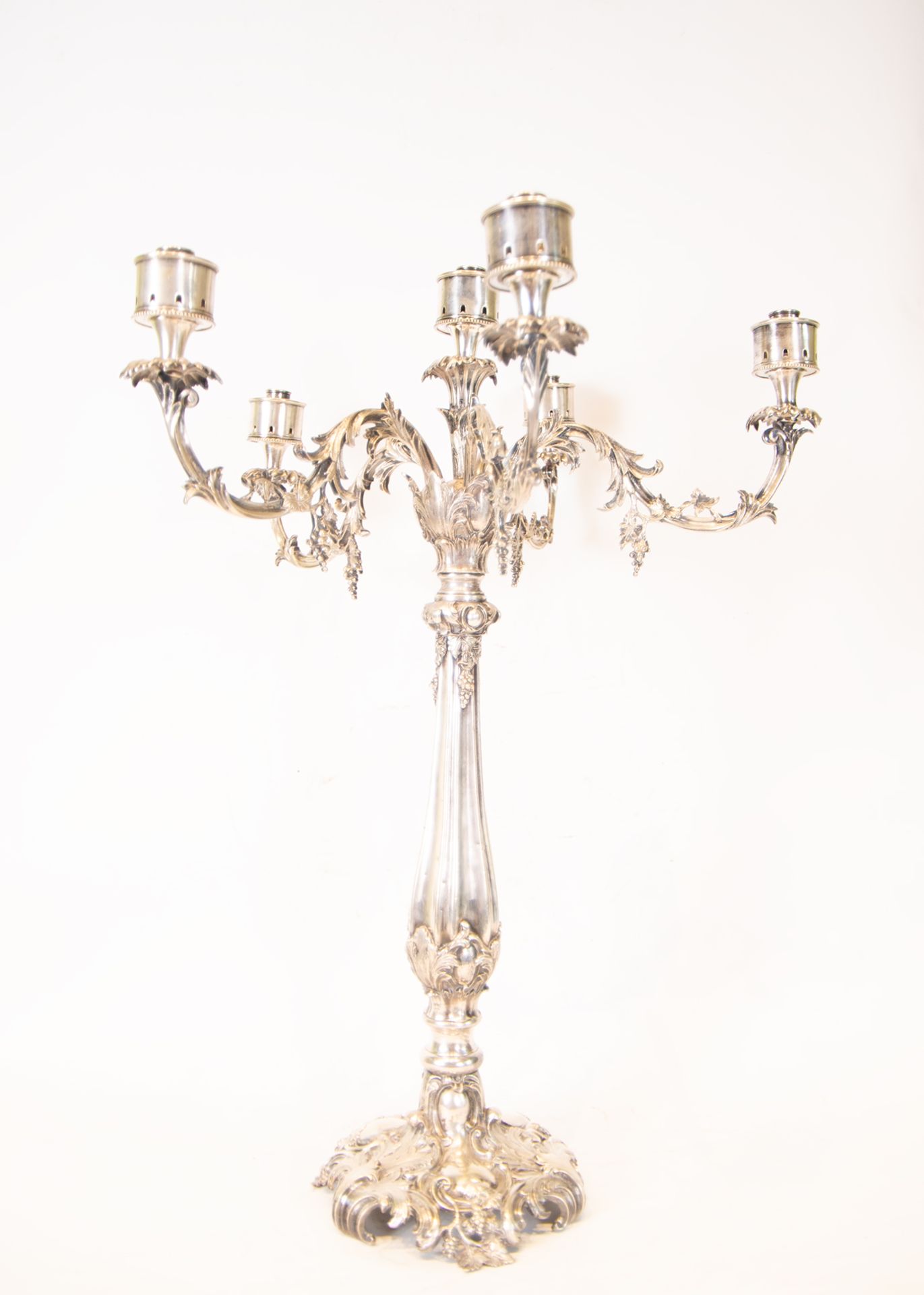 Large Pair of Victorian-style Silver-Gilt Candelabra, 19th century - Image 2 of 7