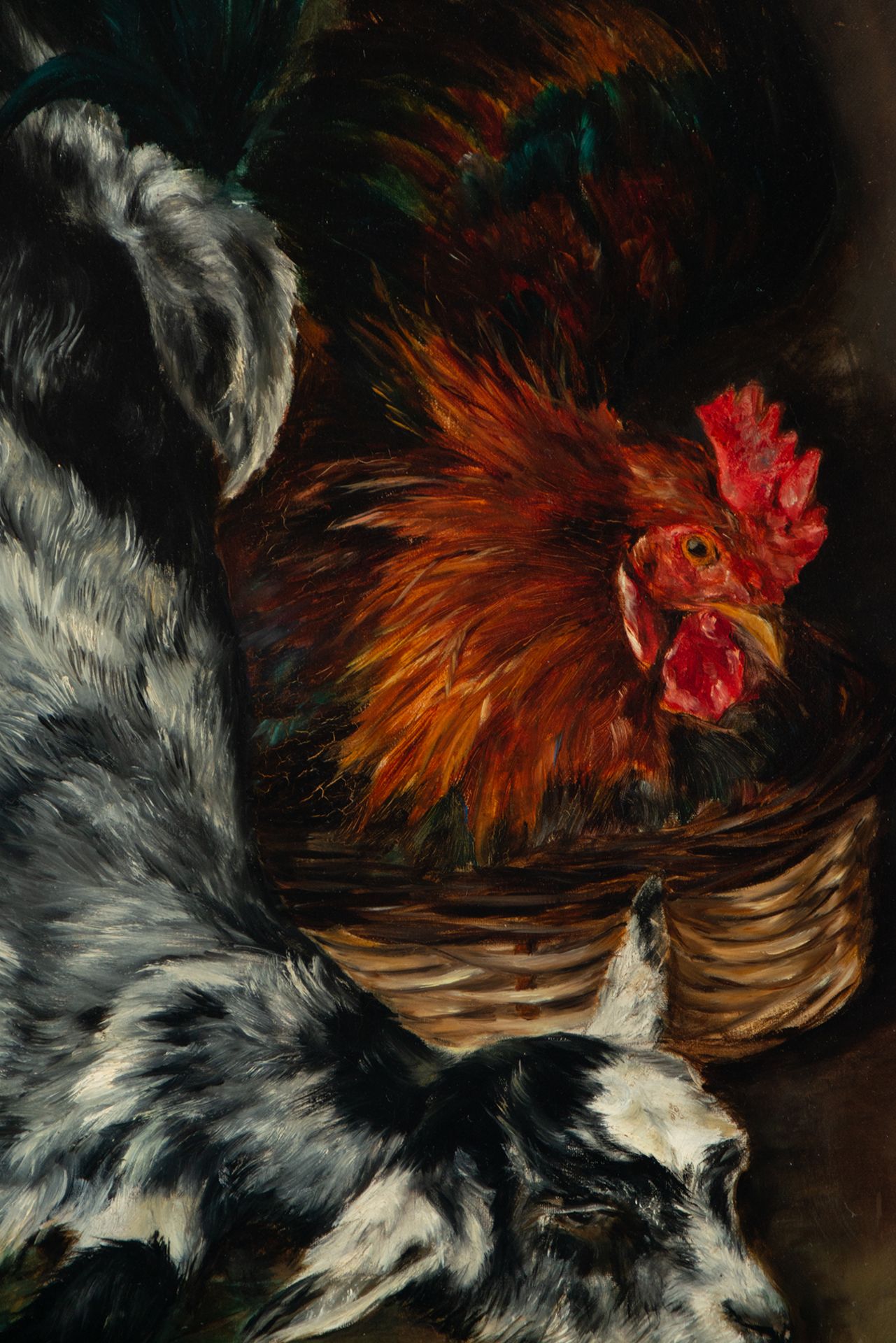 Still Life with Rooster, Ram and Vegetables, signed V. Garré 1898 - Image 3 of 7