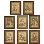 Collection of eight Mythological Engravings depicting scenes from the life of Hercules, Italian scho