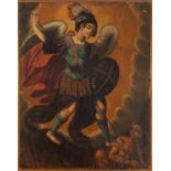 Saint Michael the Archangel, Cuzqueña colonial school, Viceroyalty of Peru, 17th century