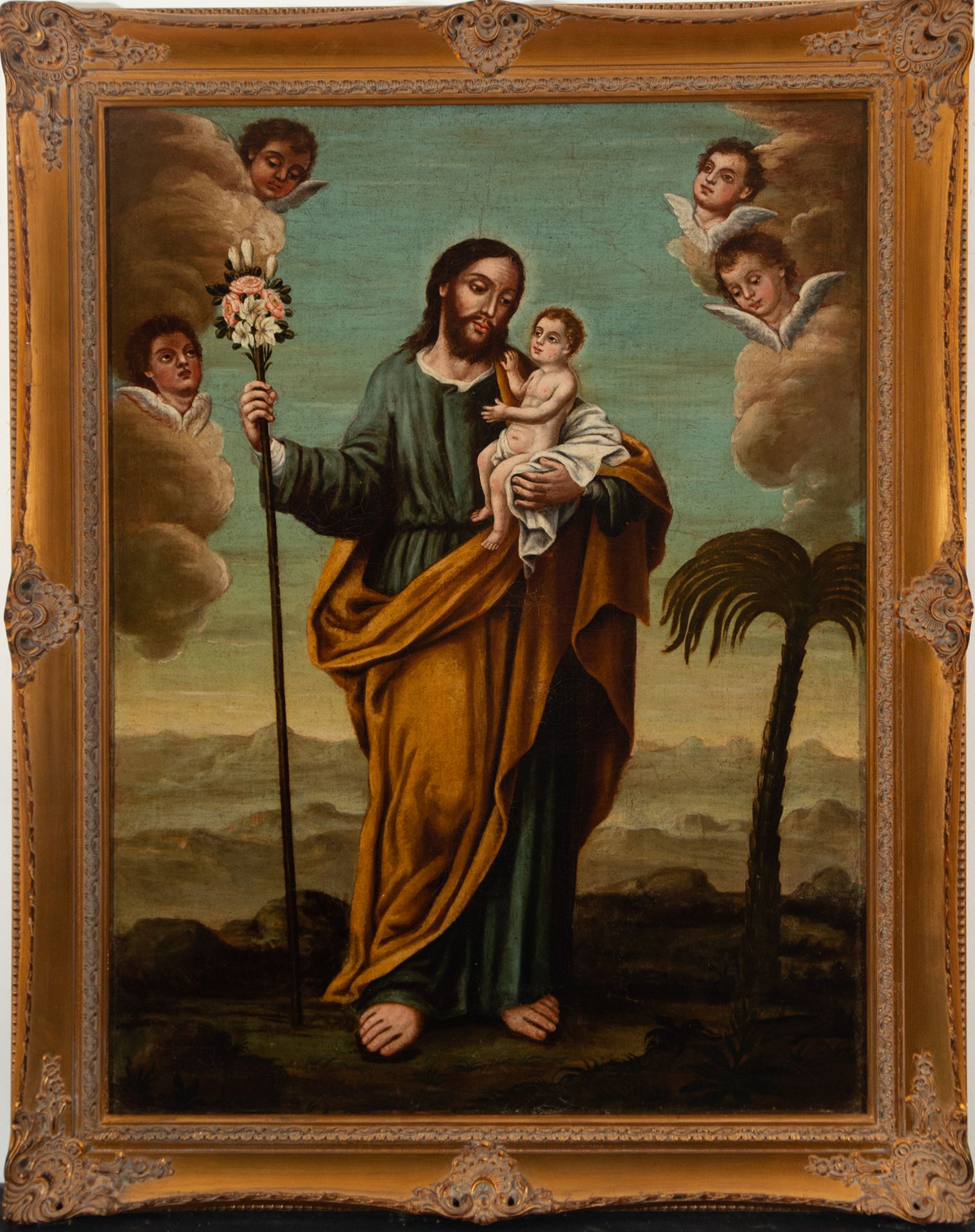 Saint Joseph with the Child, 17th century colonial school