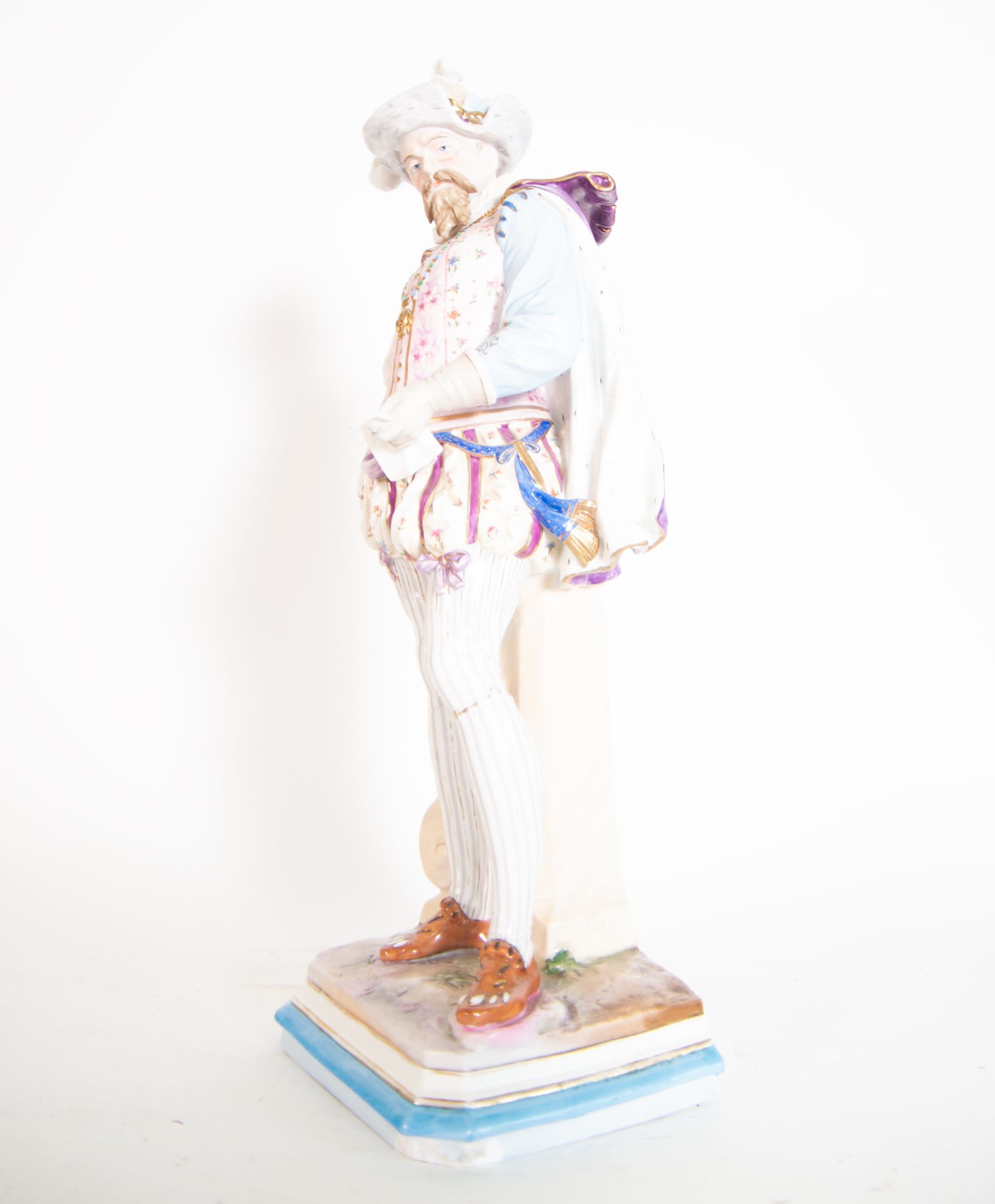 Lady and Gentleman in Polychrome Biscuit Porcelain, Vienna, 19th - 20th centuries - Image 3 of 8