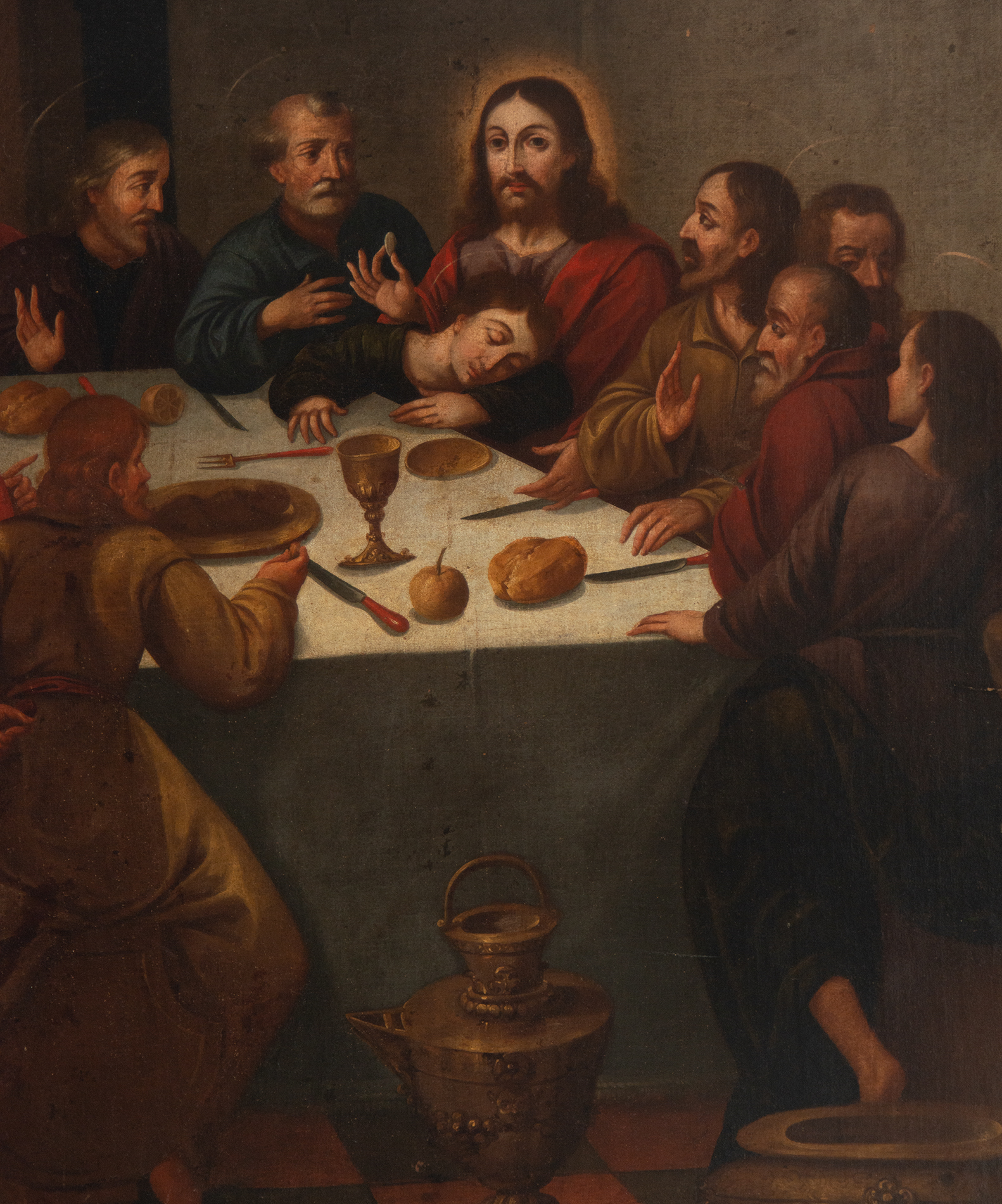 The Last Supper, Spanish or colonial school of the 17th century - Image 3 of 8