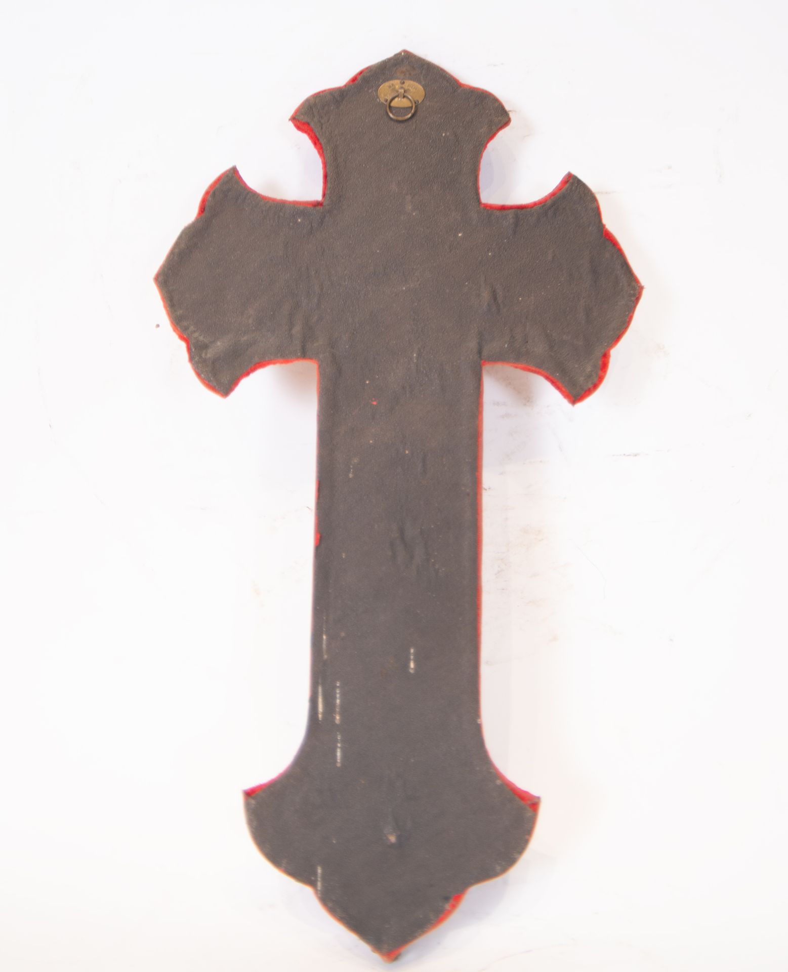 Carved wood Filipino Christ on velvet ceiling, 19th century Filipino school - Image 4 of 4