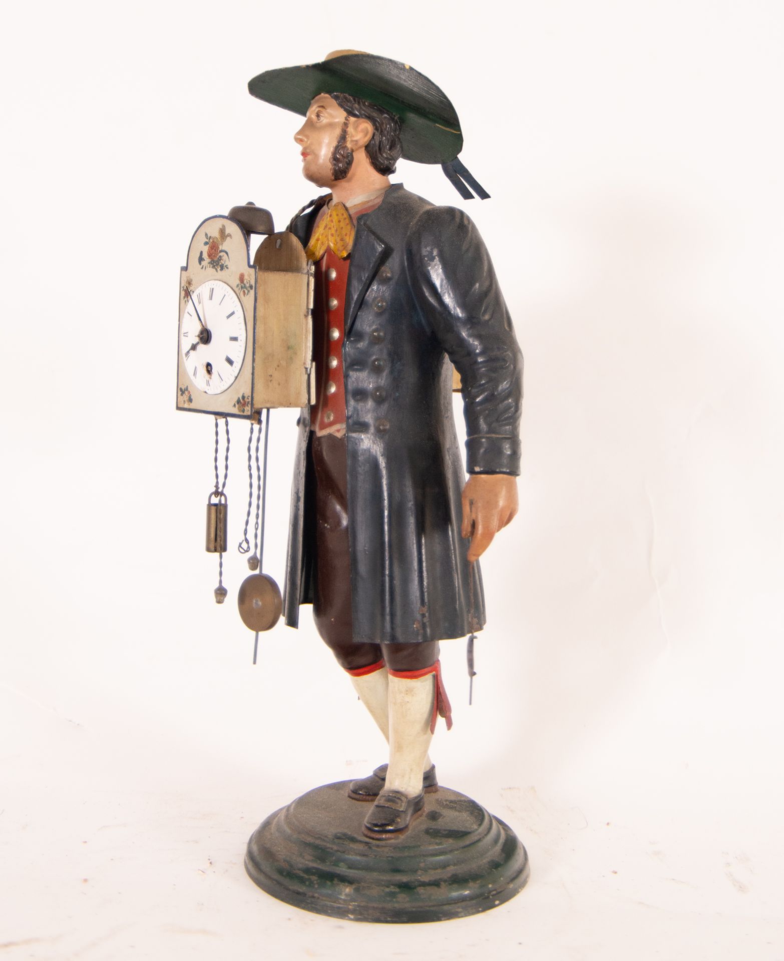Automaton Clock with Character in polychrome tinplate, Central European school of the early 20th cen - Bild 2 aus 4