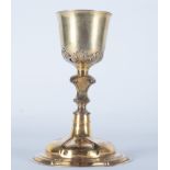 German Baroque Chalice in silver and gilt bronze, Upper cup in silver, Austria or Germany, 18th cent