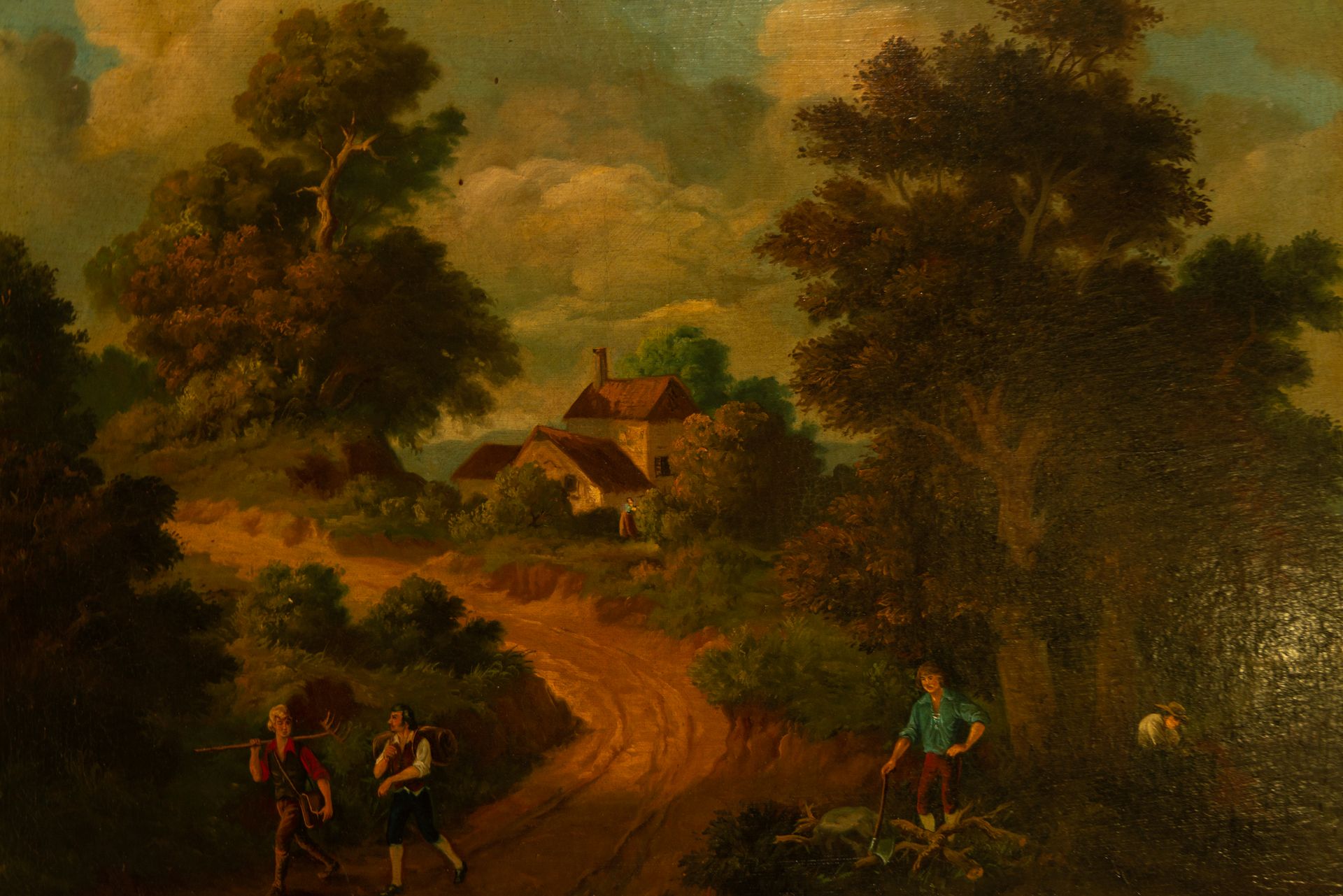 Country Scene with Peasants, 19th century Dutch school, following 17th century models - Bild 2 aus 6