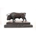 Bull in Gilded Bronze, Spanish school of the 20th century
