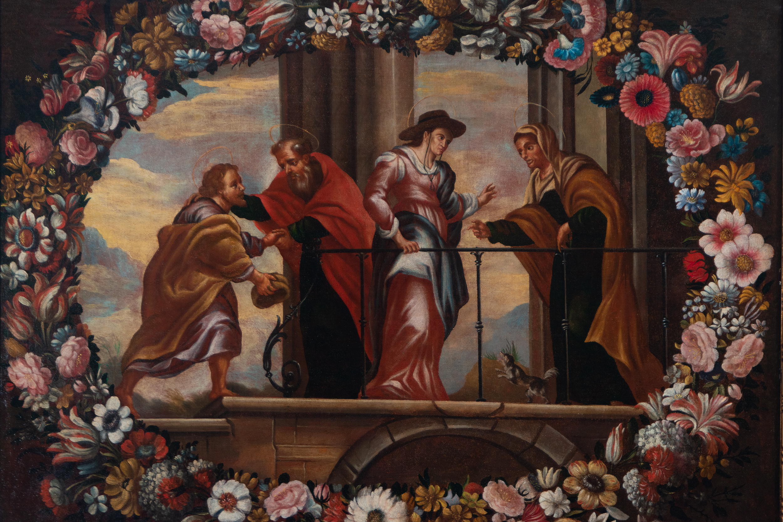 The Virgin and Saint Joseph together with Saint Anne and Saint Joaquin, following 17th-century Flemi - Image 2 of 6