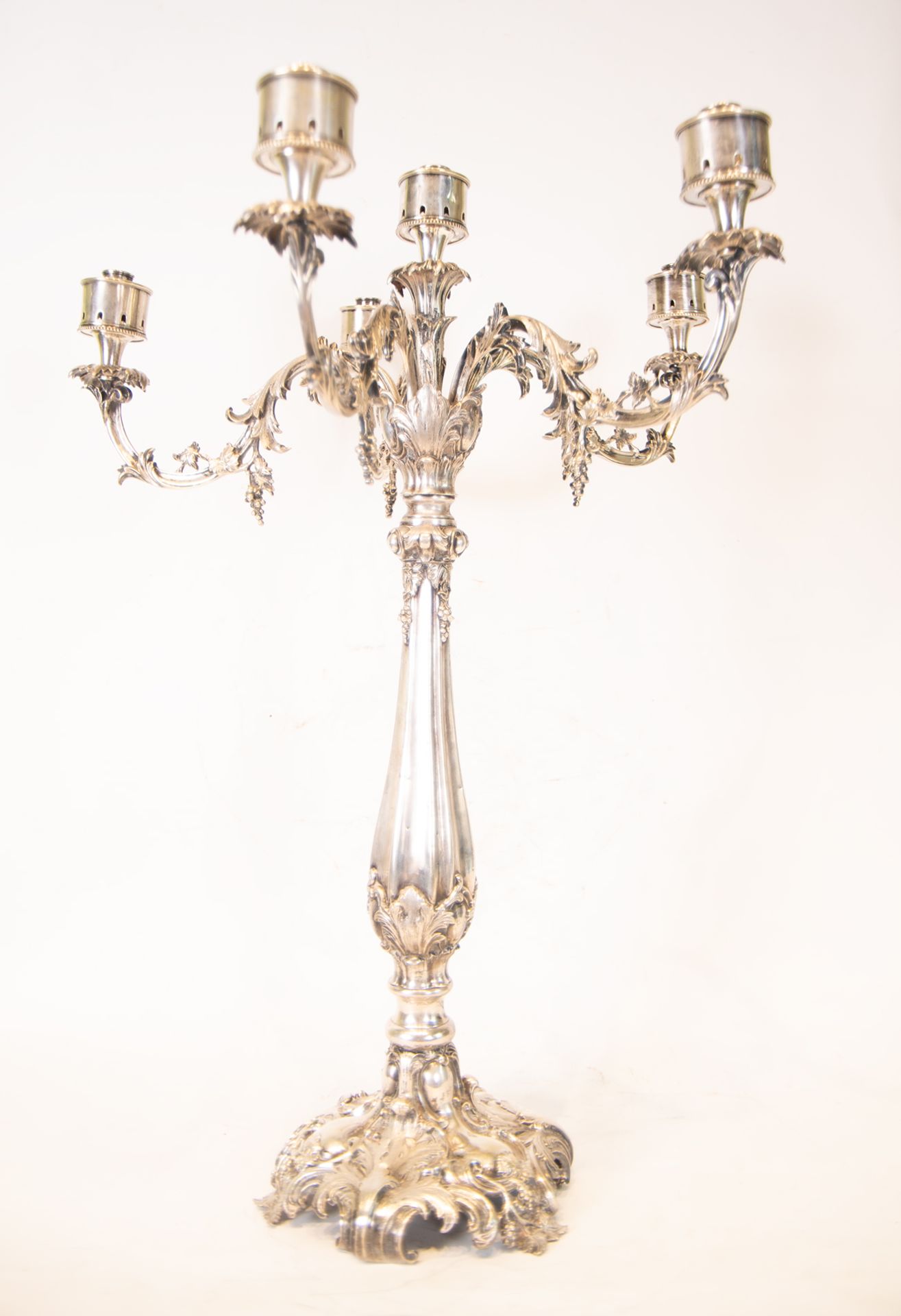 Large Pair of Victorian-style Silver-Gilt Candelabra, 19th century - Image 3 of 7