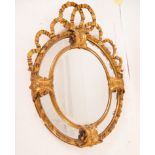 Important Large Oval Mirror with five mirrors in total Rococo Style, French school of the 19th centu