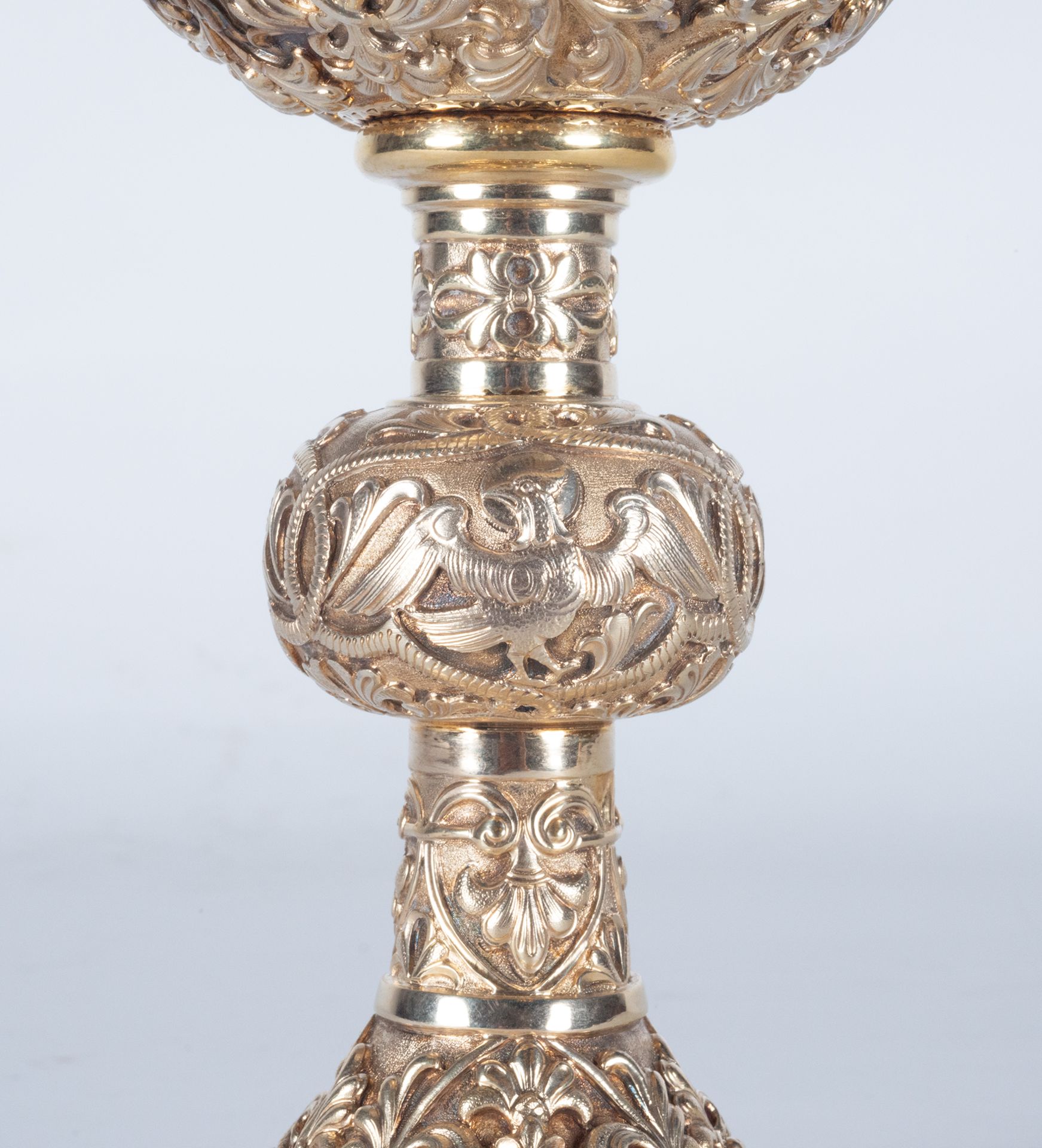 Important Liturgical Chalice in Golden 925 Sterling Silver with Salvilla, marks of Córdoba, peimra h - Image 4 of 6