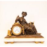 Large tabletop depicting a Greek Goddess holding a Harp, 19th century French school