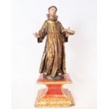 Saint Francis of Assisi, polychrome wood carving, 17th century Granada school