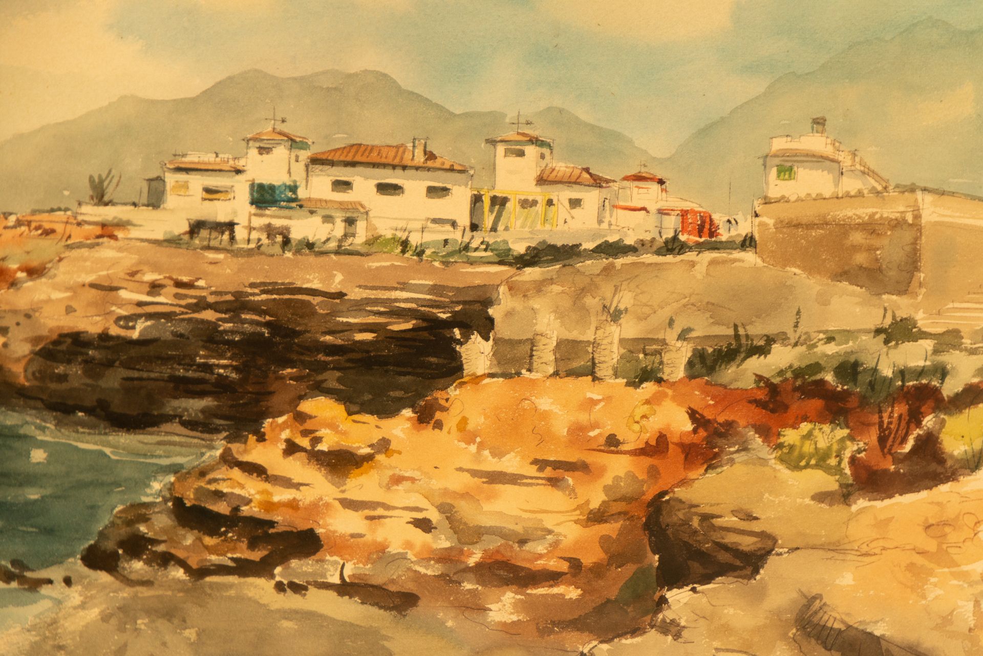 View of Torremolinos, Spanish school of the 20th century, Manuel Ortega - Bild 3 aus 6