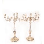 Large Pair of Victorian-style Silver-Gilt Candelabra, 19th century