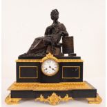 Important Legrand Table Clock in gilt and patinated bronze, representing the Goddess Europe, French