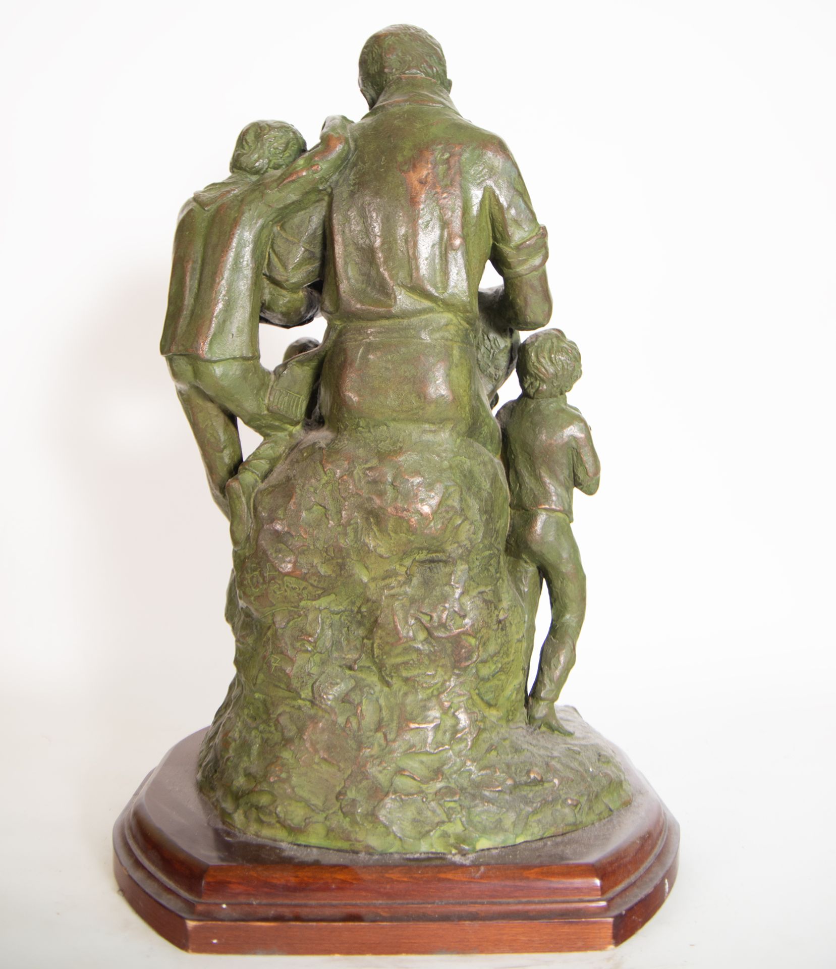 "The Music Lesson", sculptural group in patinated bronze with a wooden base, 20th century - Bild 7 aus 7