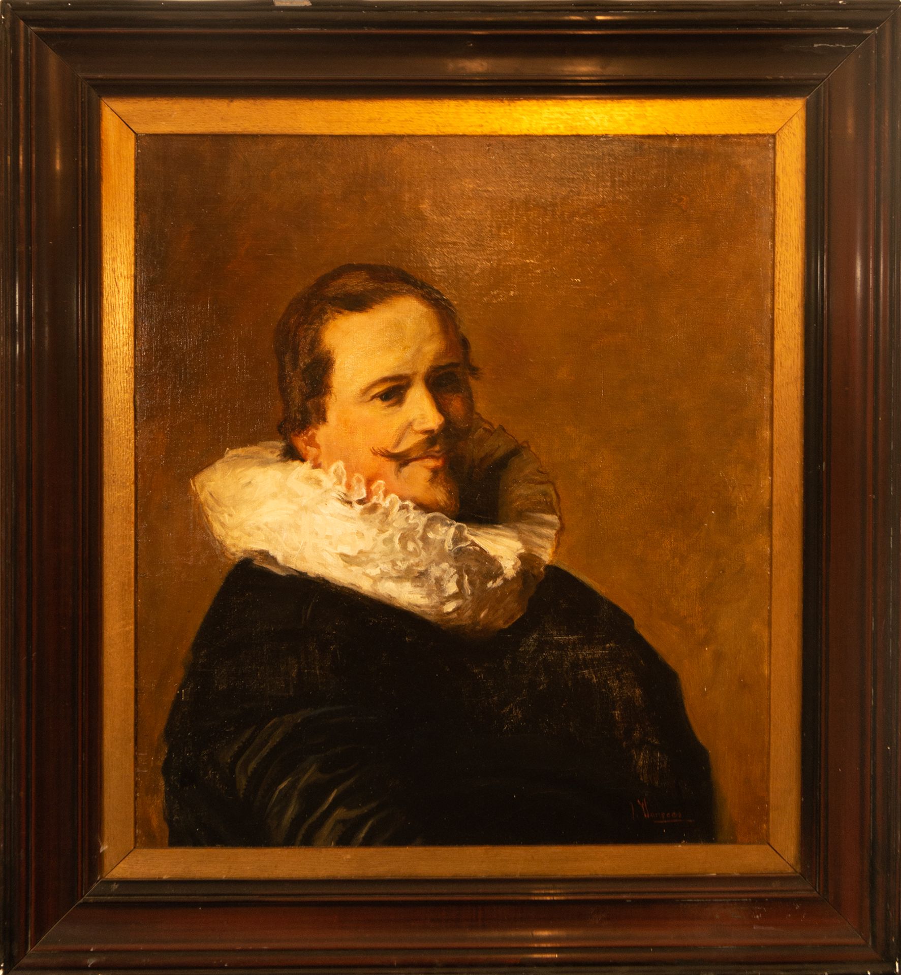 Portrait of Dutch Cabellero, following Flemish models of the 17th century, Spanish school of the 19t