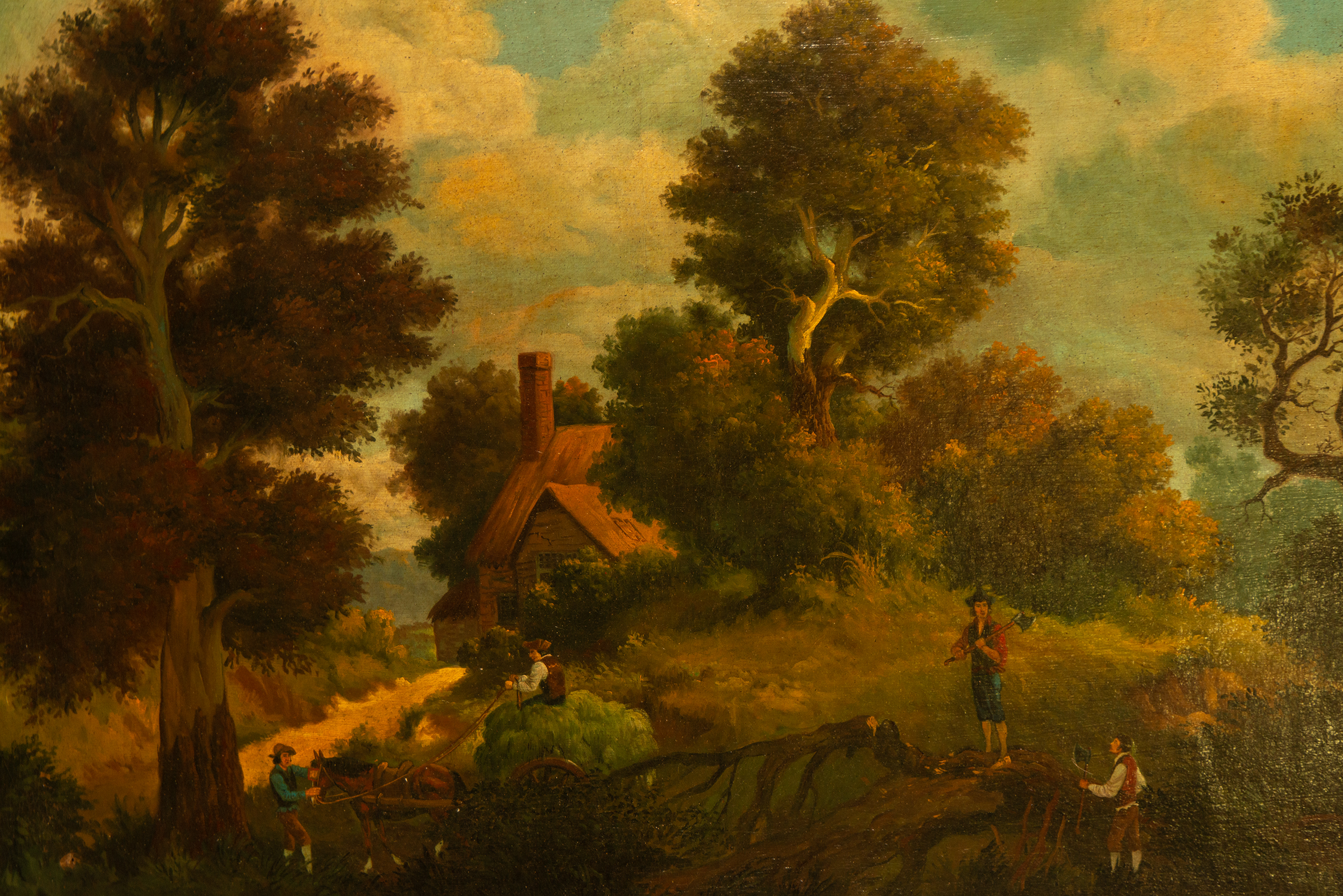 Country Scene with Woodcutters, 19th century Dutch school, following 17th century models - Image 2 of 6