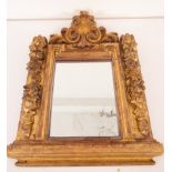 Baroque mirror frame in Cornucopia in gilded wood, Spanish school of the 17th century