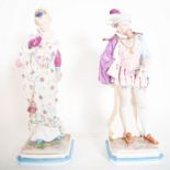Lady and Gentleman in Polychrome Biscuit Porcelain, Vienna, 19th - 20th centuries