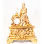 Gilt bronze clock depicting the Emperor Charlemagne, 19th century French school