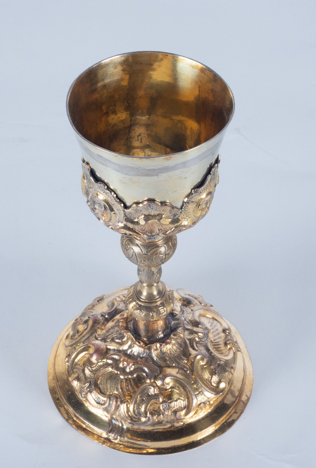 French Baroque Chalice in silver and gilt bronze, Upper cup in silver, France, 18th century - Bild 6 aus 7