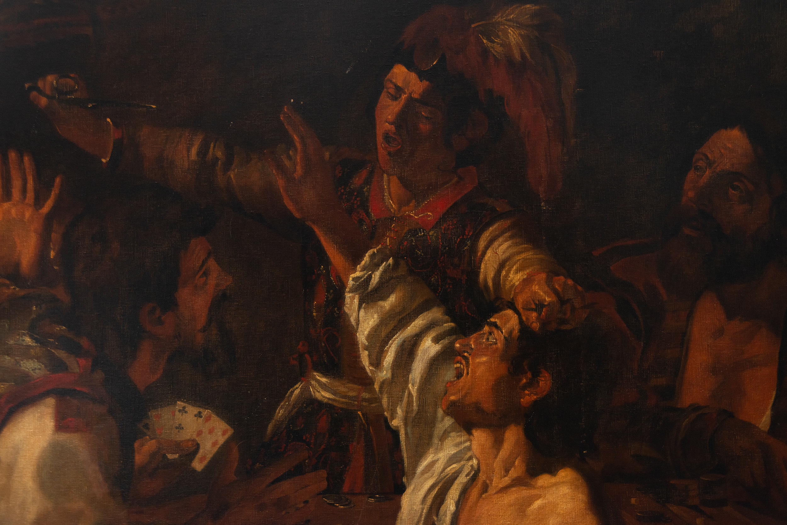 Fight in the Interior of a Tavern, Italian Caravaggio school of the 19th century - Bild 3 aus 4