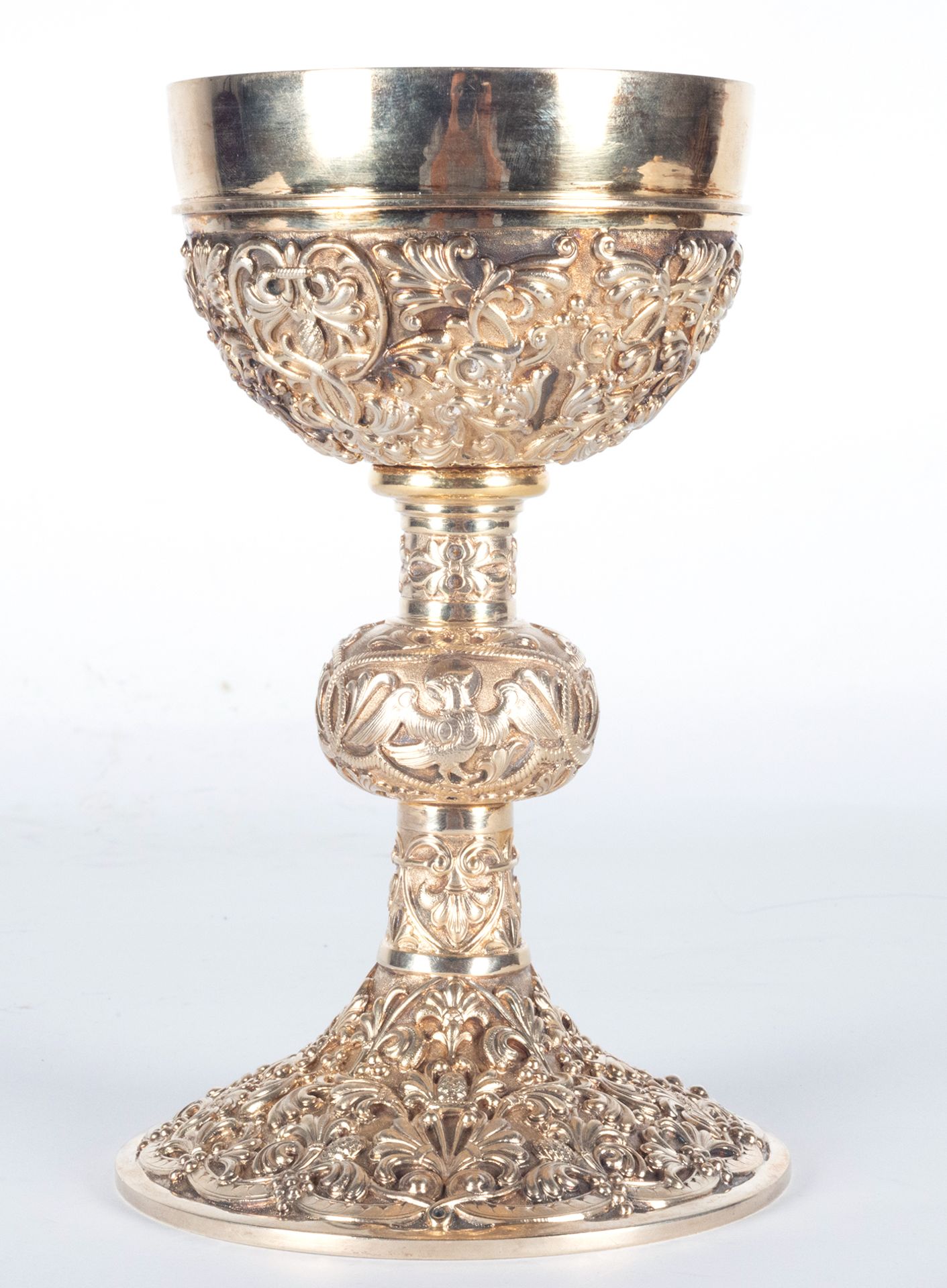 Important Liturgical Chalice in Golden 925 Sterling Silver with Salvilla, marks of Córdoba, peimra h - Image 3 of 6