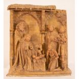 Neo-Gothic style relief depicting the Adoration of the Shepherds, German school from the end of the