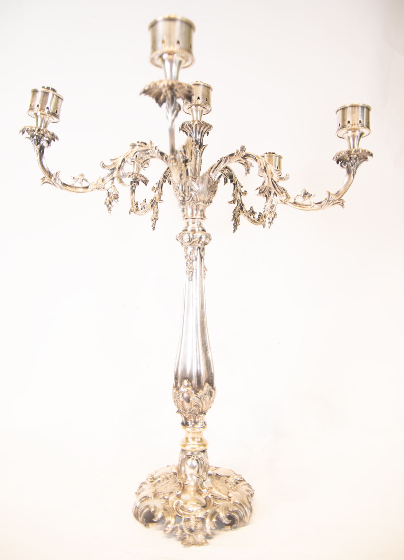 Large Pair of Victorian-style Silver-Gilt Candelabra, 19th century - Image 7 of 7