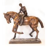 Mounted Horseman sculpture, English school of the 19th - 20th centuries