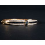 18k yellow gold, sapphire and diamond bangle